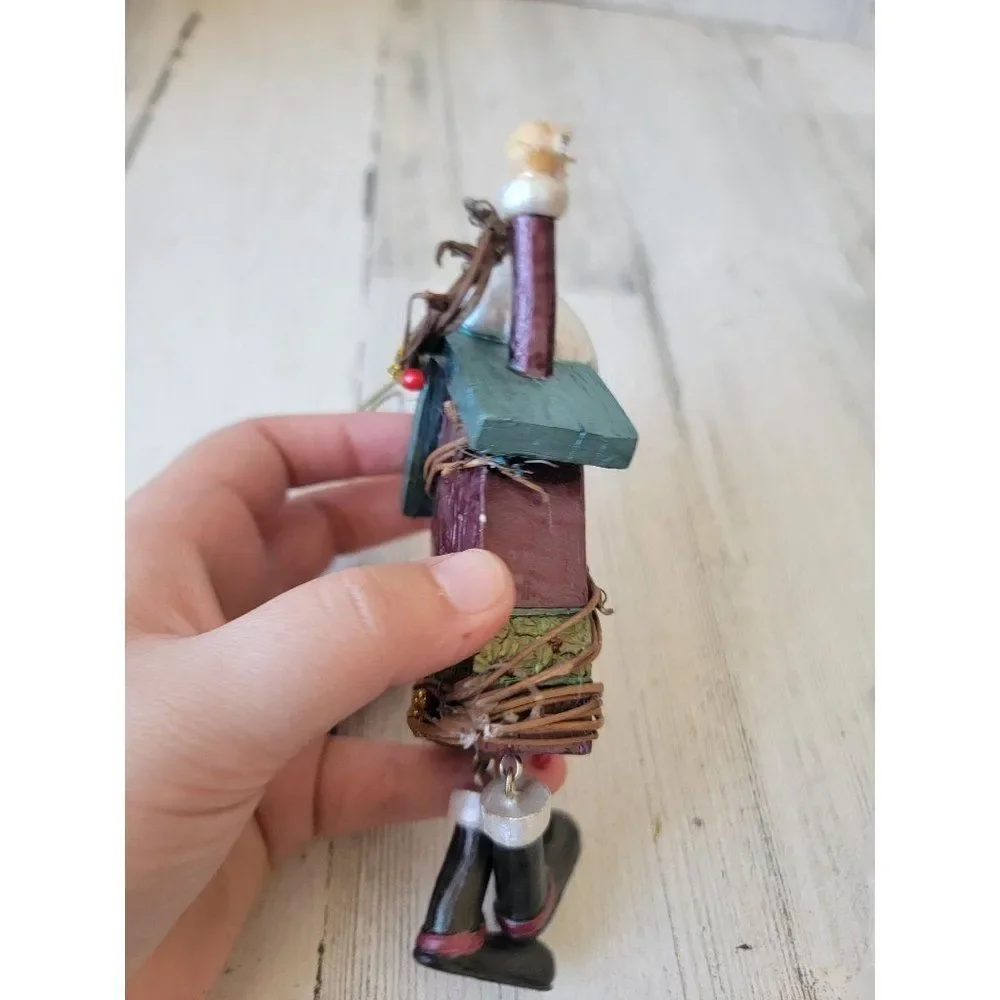 Rustic Santa Claus birdhouse ornament‎ Xmas